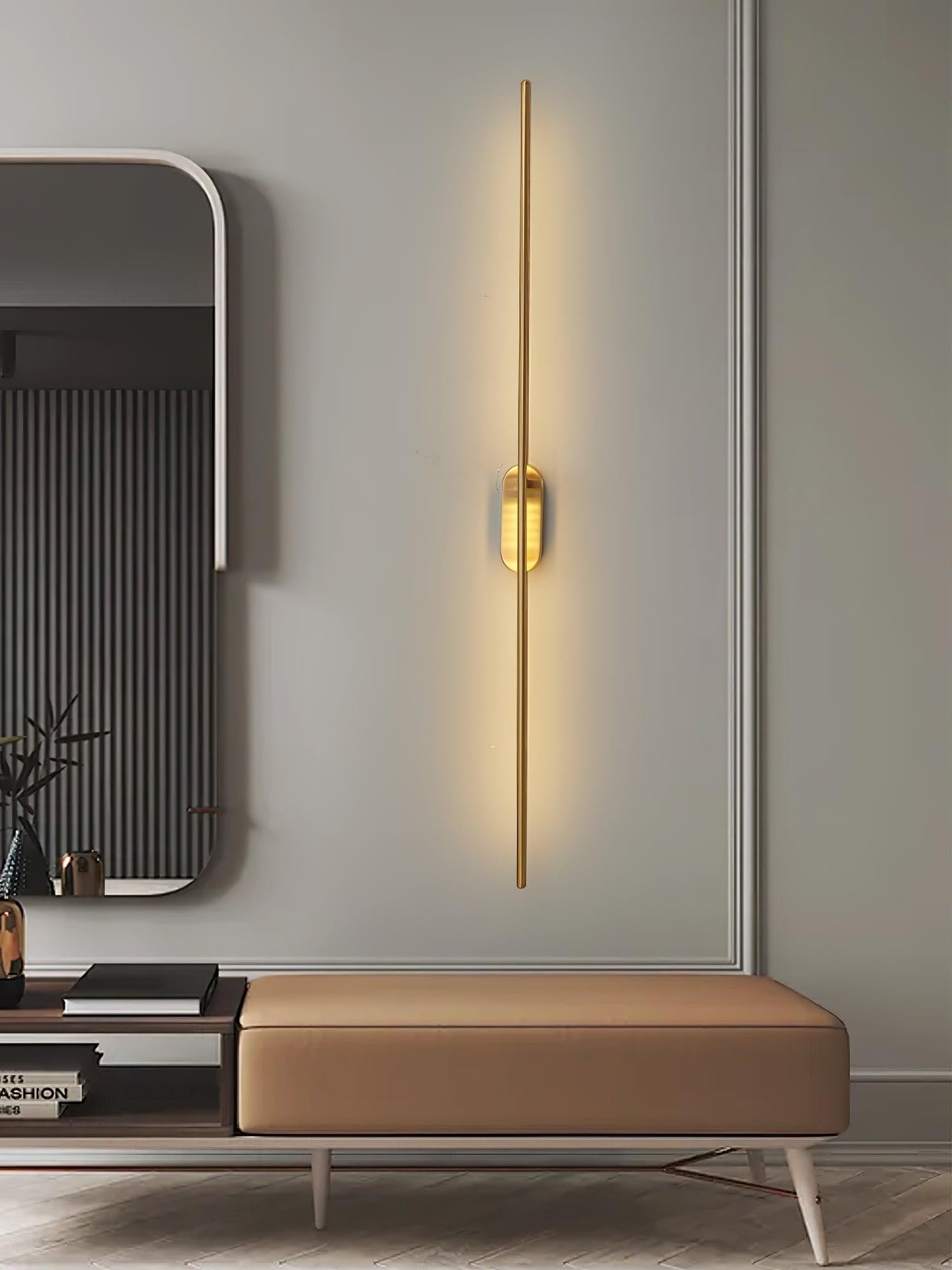 Linear Brass Wall Sconce