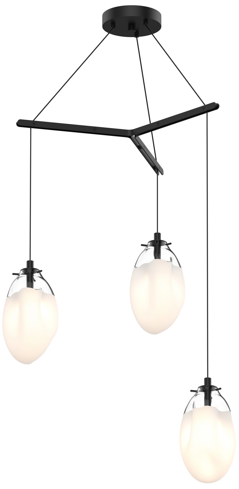Liquid 3-Light Satin Black Chandelier