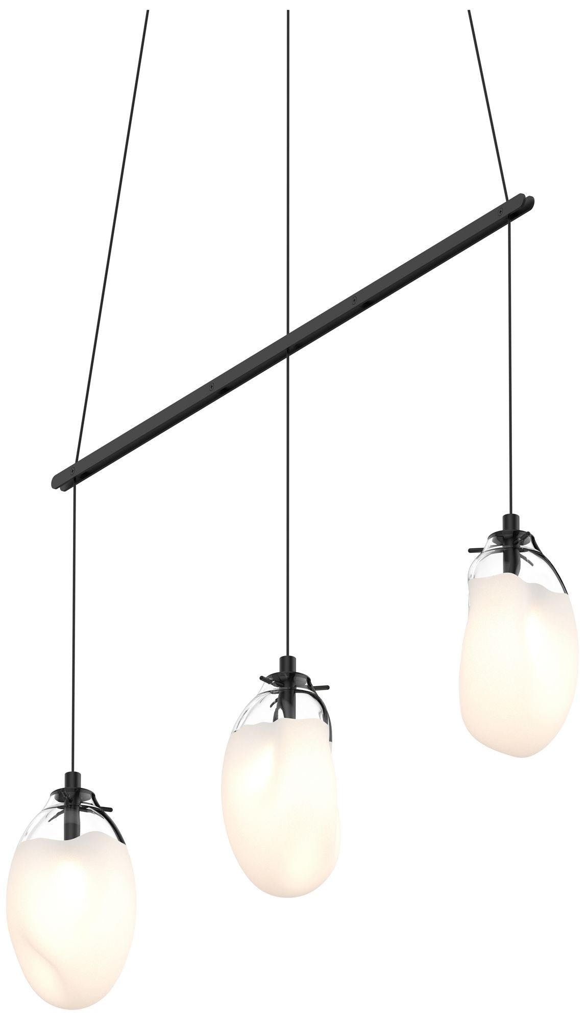 Liquid 3-Light Satin Black Chandelier
