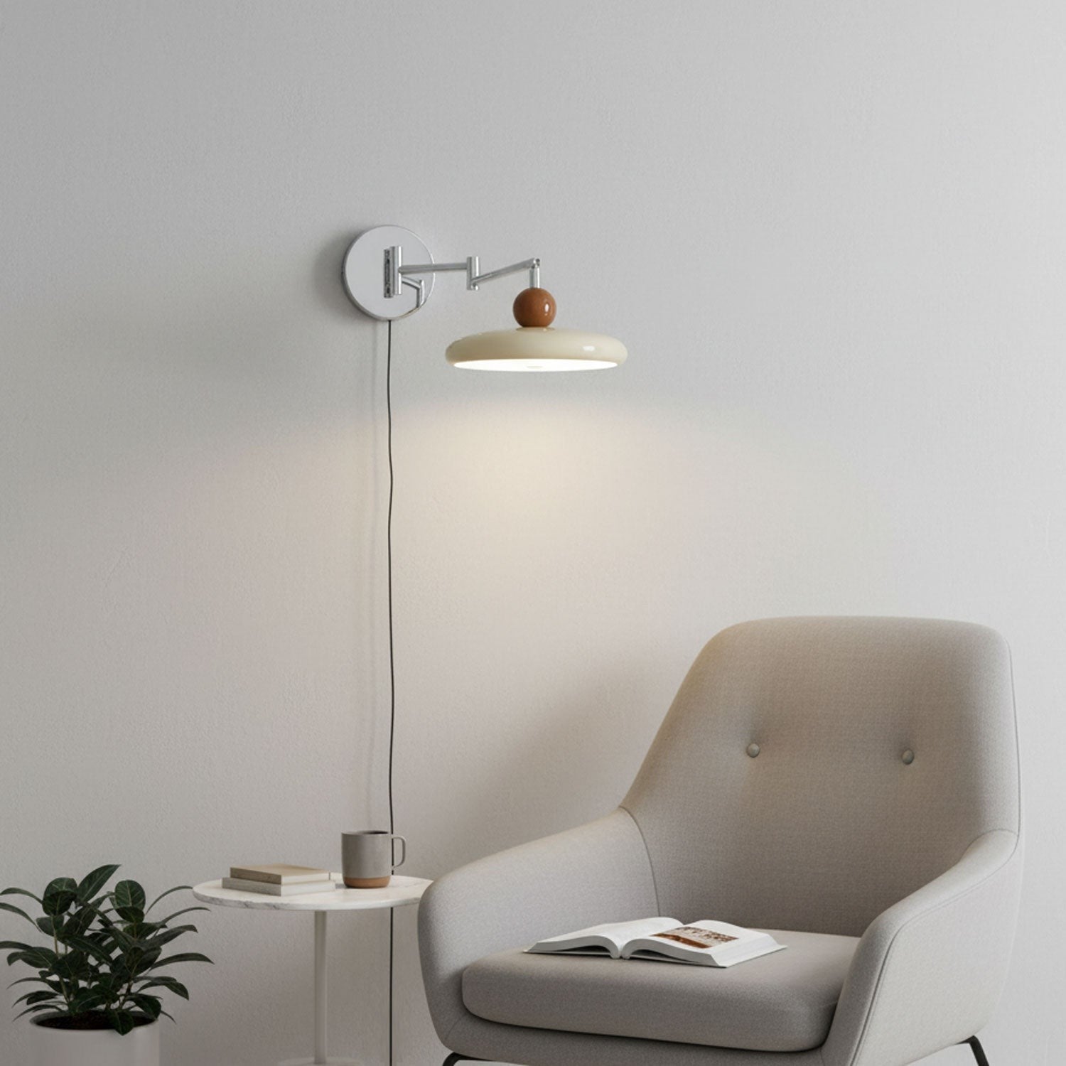 Lola Circular Disk Plug-In Wall Light, Plug-In Wall Sconce, detail 10