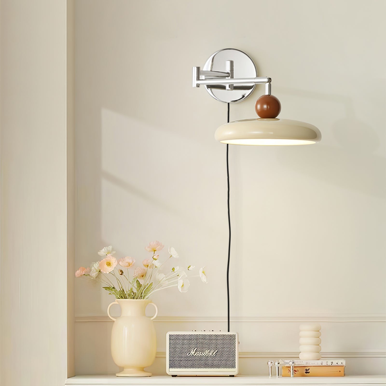 Lola Circular Disk Plug-In Wall Light, Plug-In Wall Sconce, detail 15