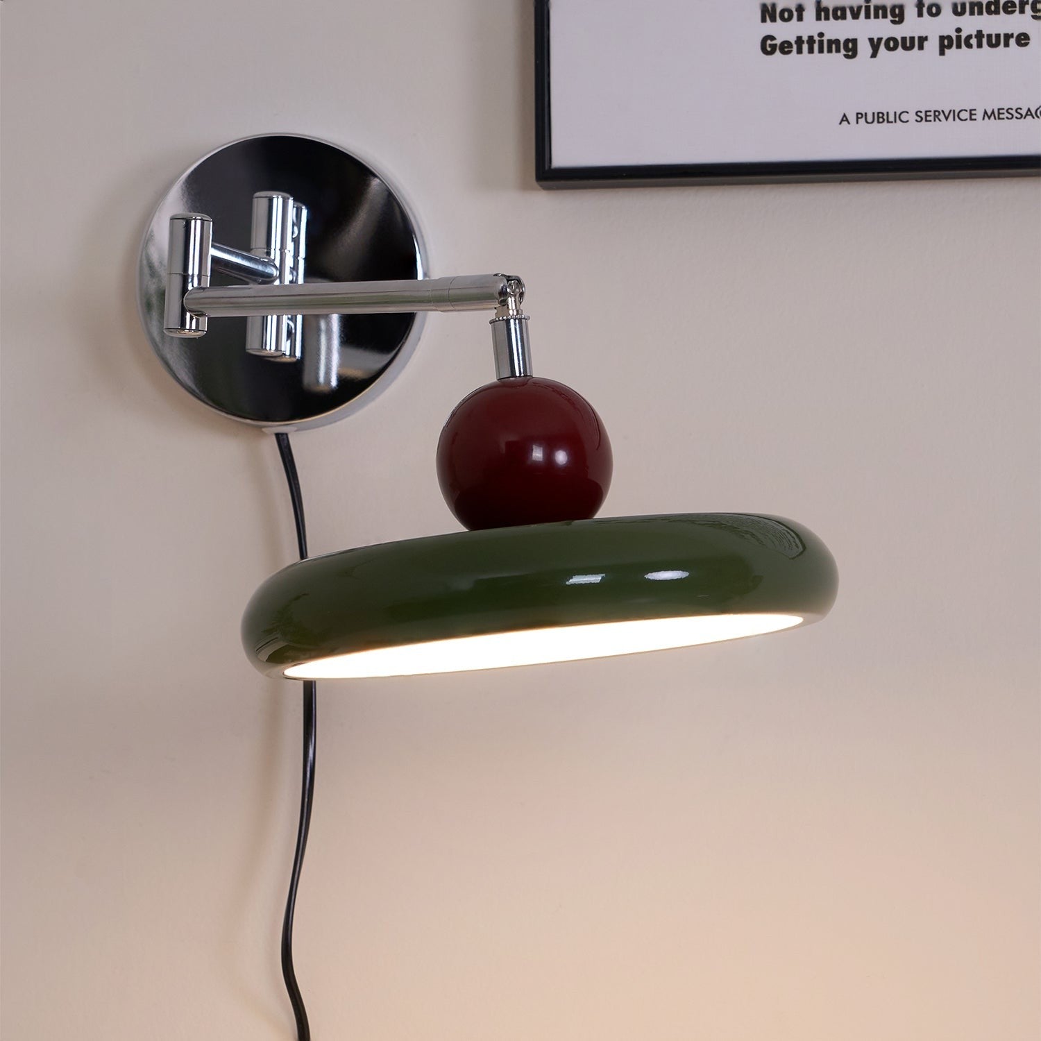 Lola Circular Disk Plug-In Wall Light, Plug-In Wall Sconce, detail 17