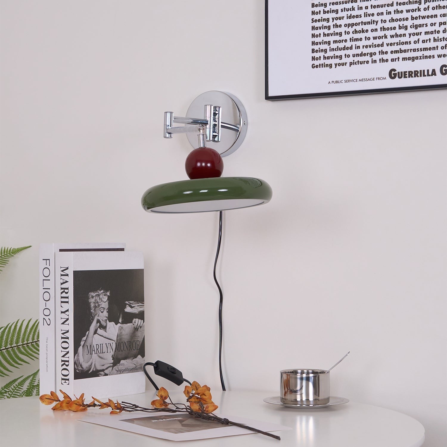 Lola Circular Disk Plug-In Wall Light, Plug-In Wall Sconce, detail 25
