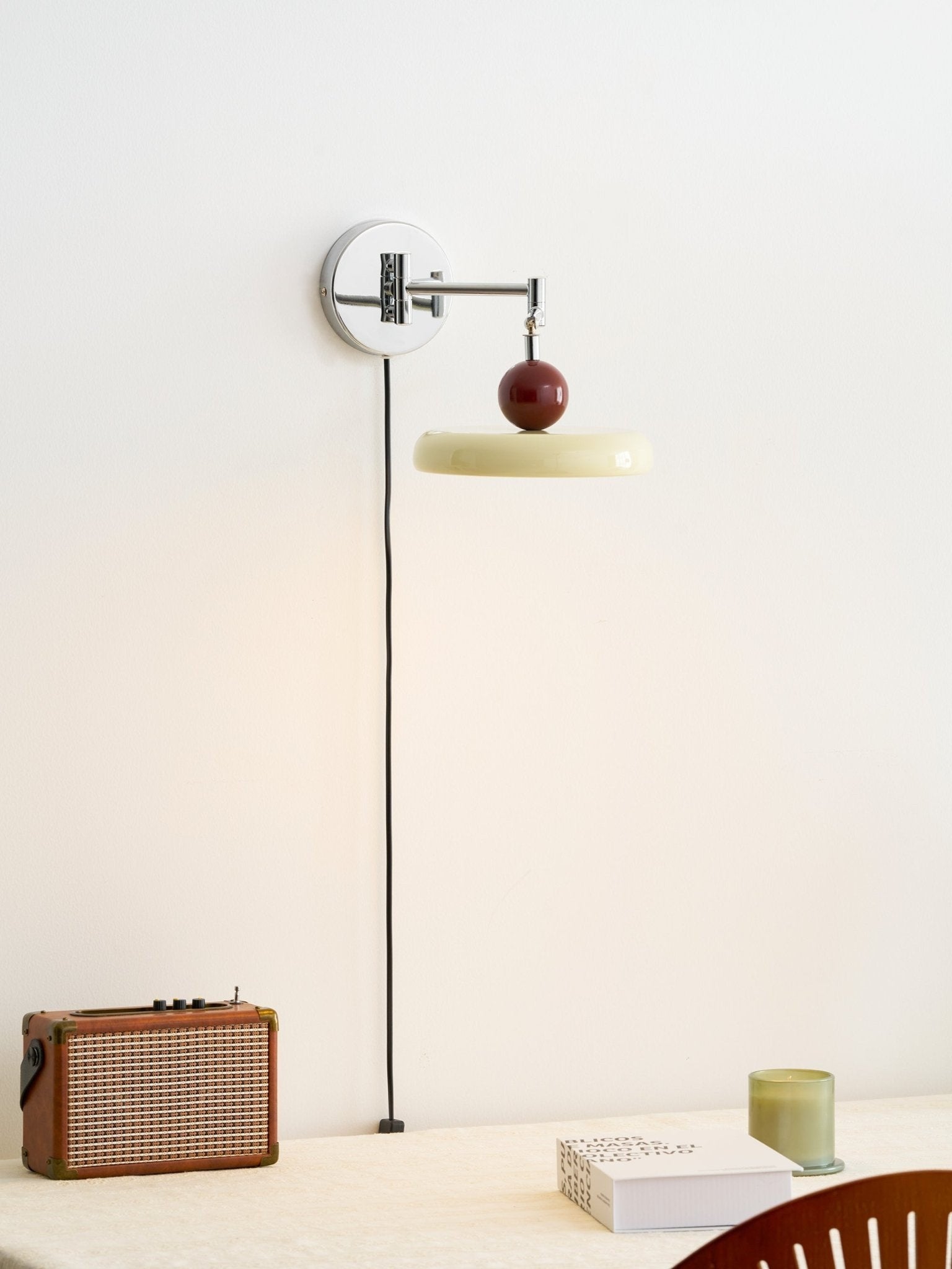 Lola Circular Disk Plug-In Wall Light, Plug-In Wall Sconce, detail 43