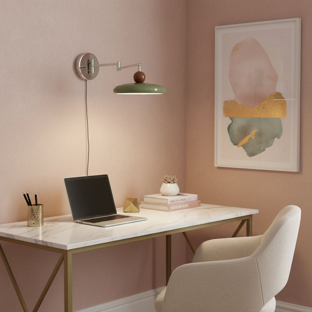Lola Circular Disk Plug-In Wall Light, Plug-In Wall Sconce, detail 5