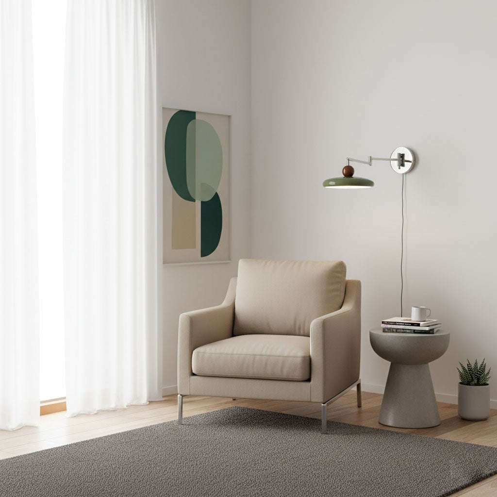 Lola Circular Disk Plug-In Wall Light, Plug-In Wall Sconce, detail 9