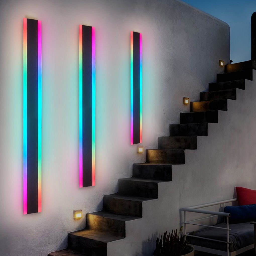 Long Strip Waterproof LED RGB Multi Color Contemporary Exterior Sconces, Outdoor Wall Light, detail 7