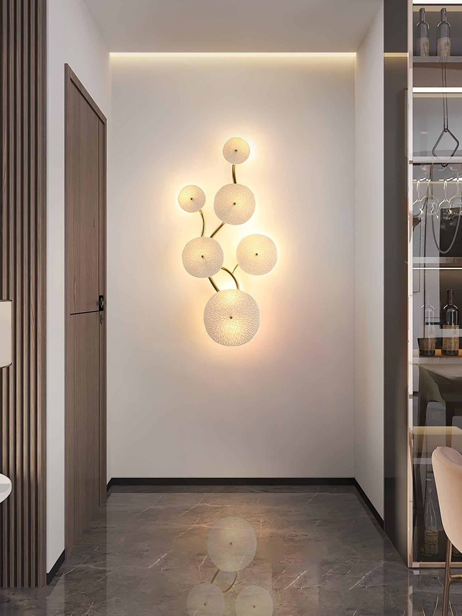 Lotus Cascade Ceramic Wall Light