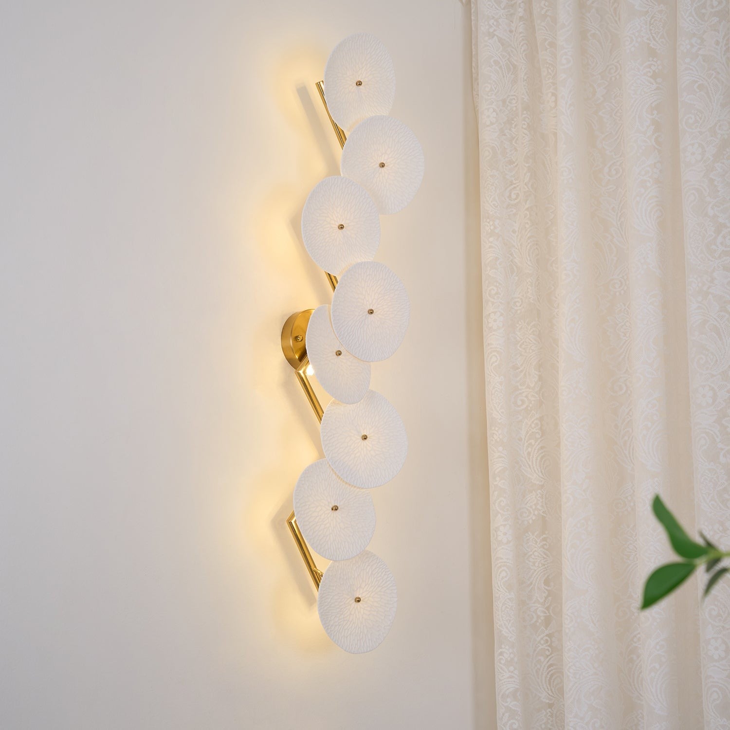 Lotus Cascade Ceramic Wall Light
