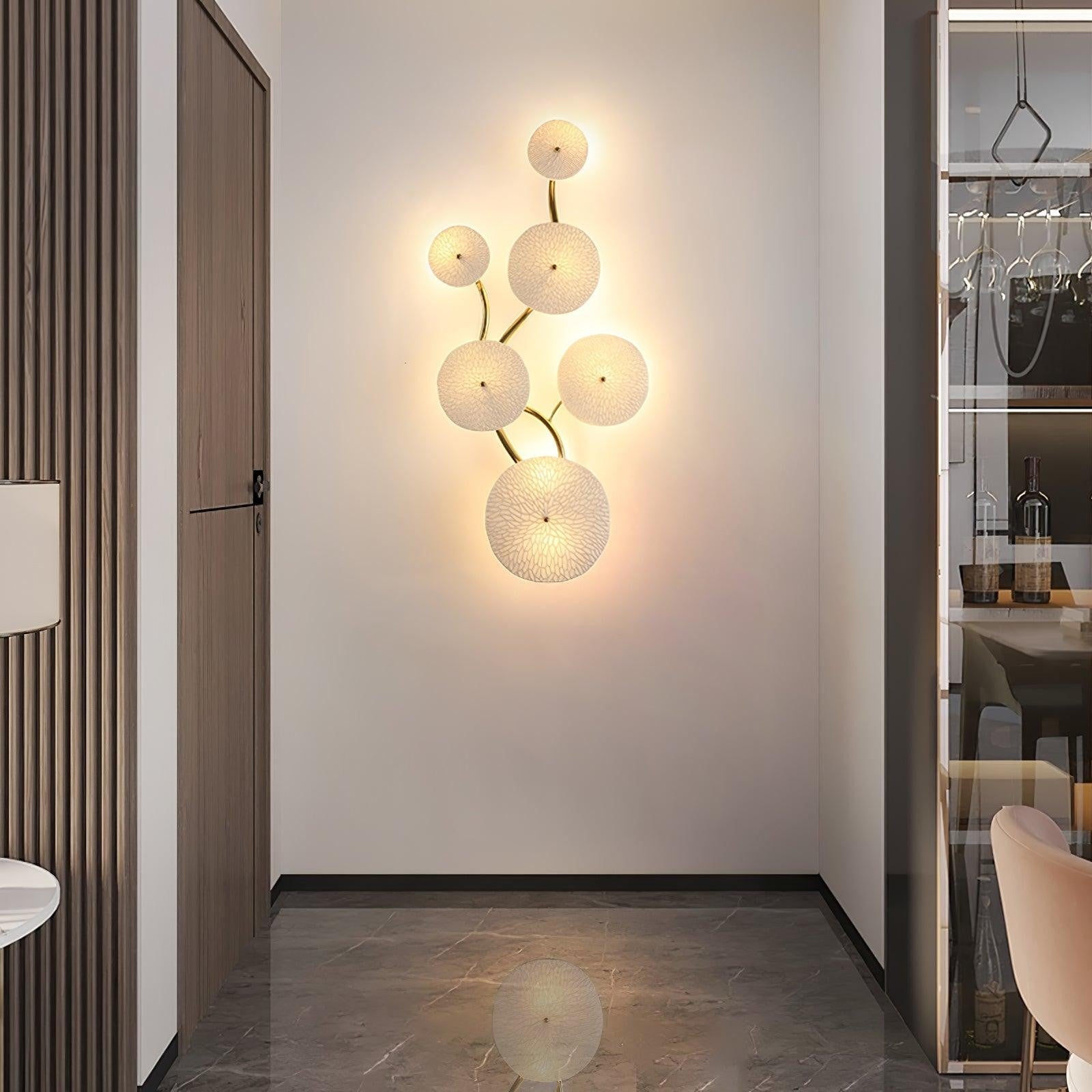 Lotus Cascade Ceramic Wall Light
