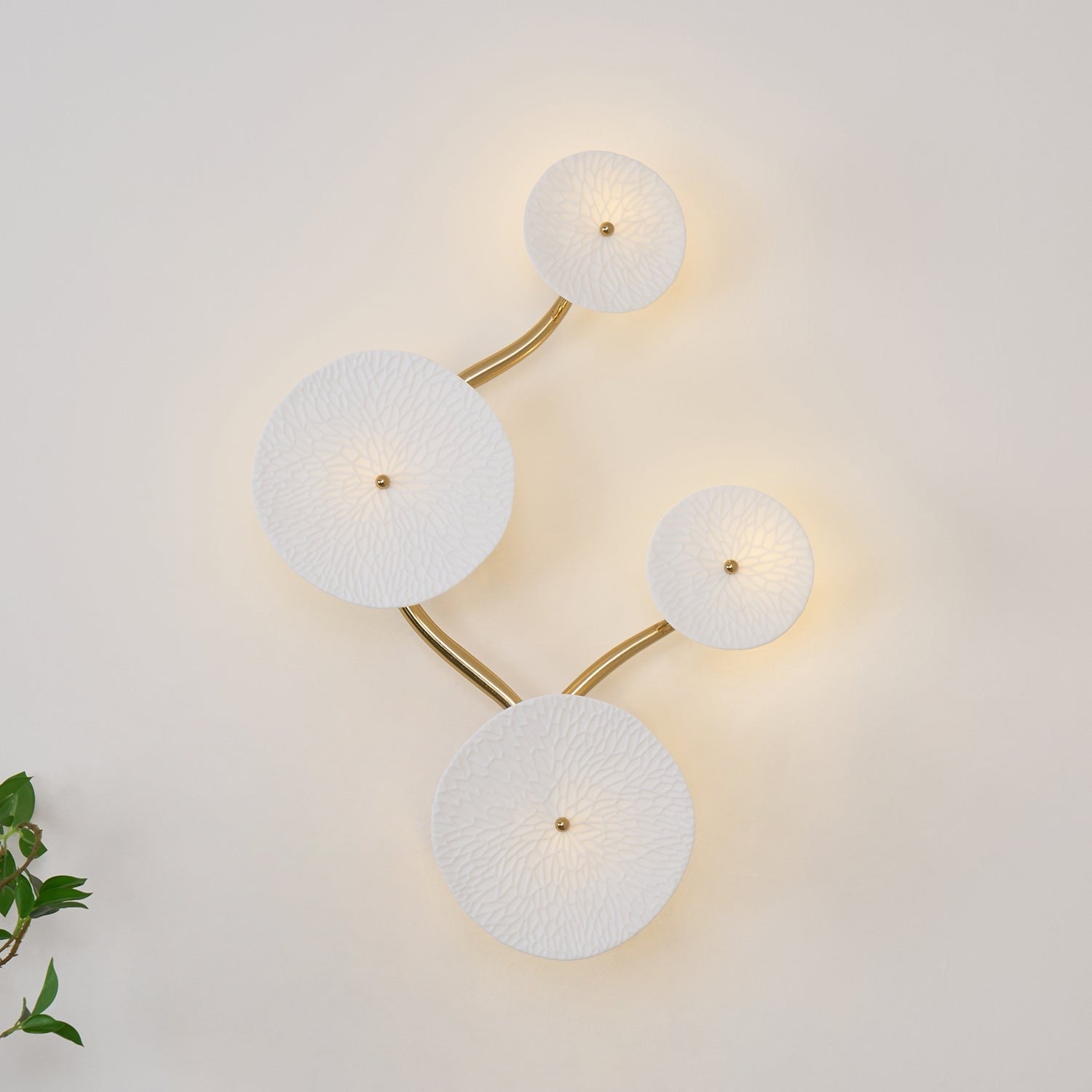 Lotus Cascade Ceramic Wall Light