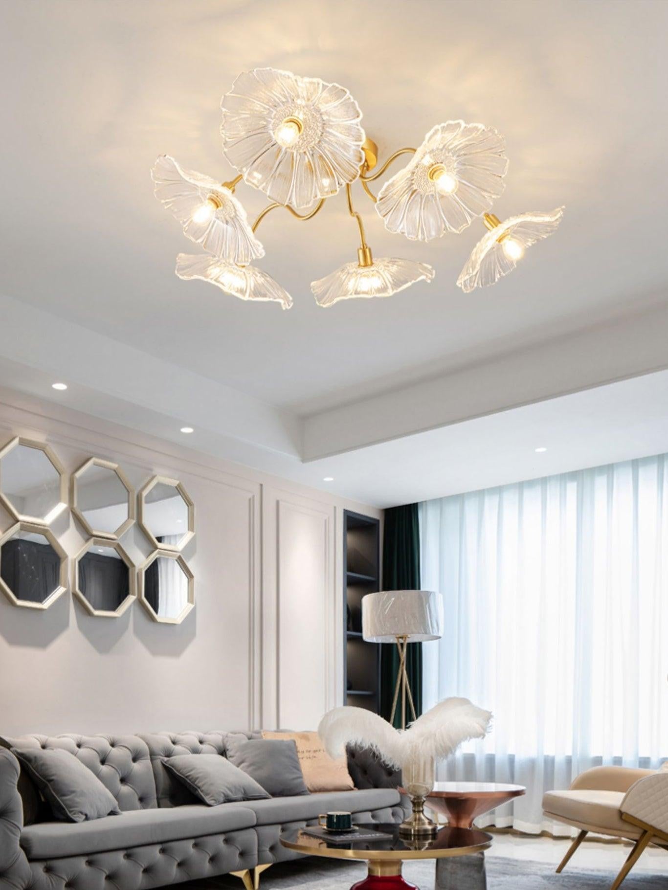 Lotus Frosted Glass Ceiling Light