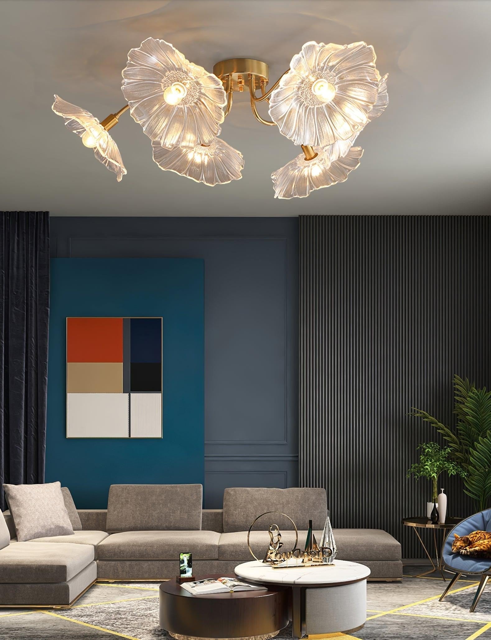 Lotus Frosted Glass Ceiling Light