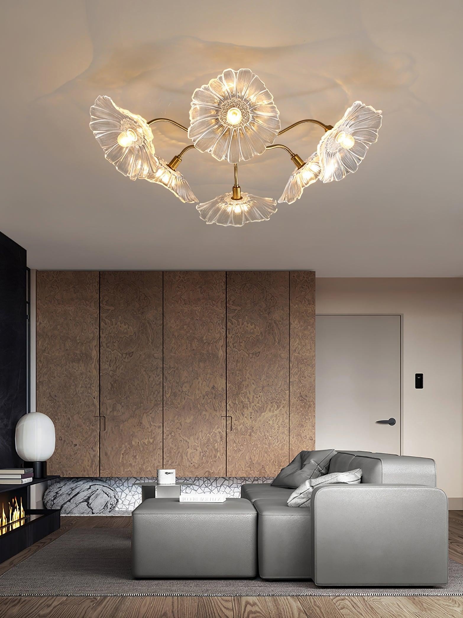 Lotus Frosted Glass Ceiling Light
