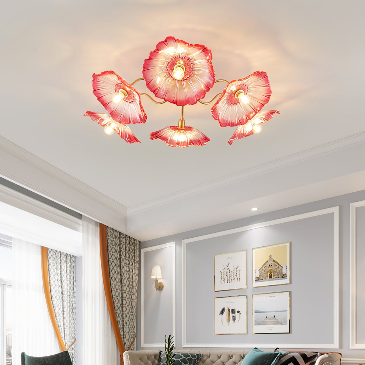 Lotus Frosted Glass Ceiling Light