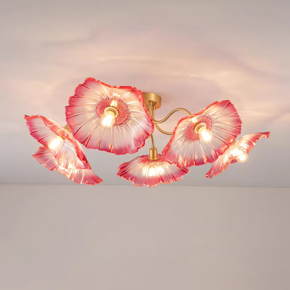 Lotus Frosted Glass Ceiling Light