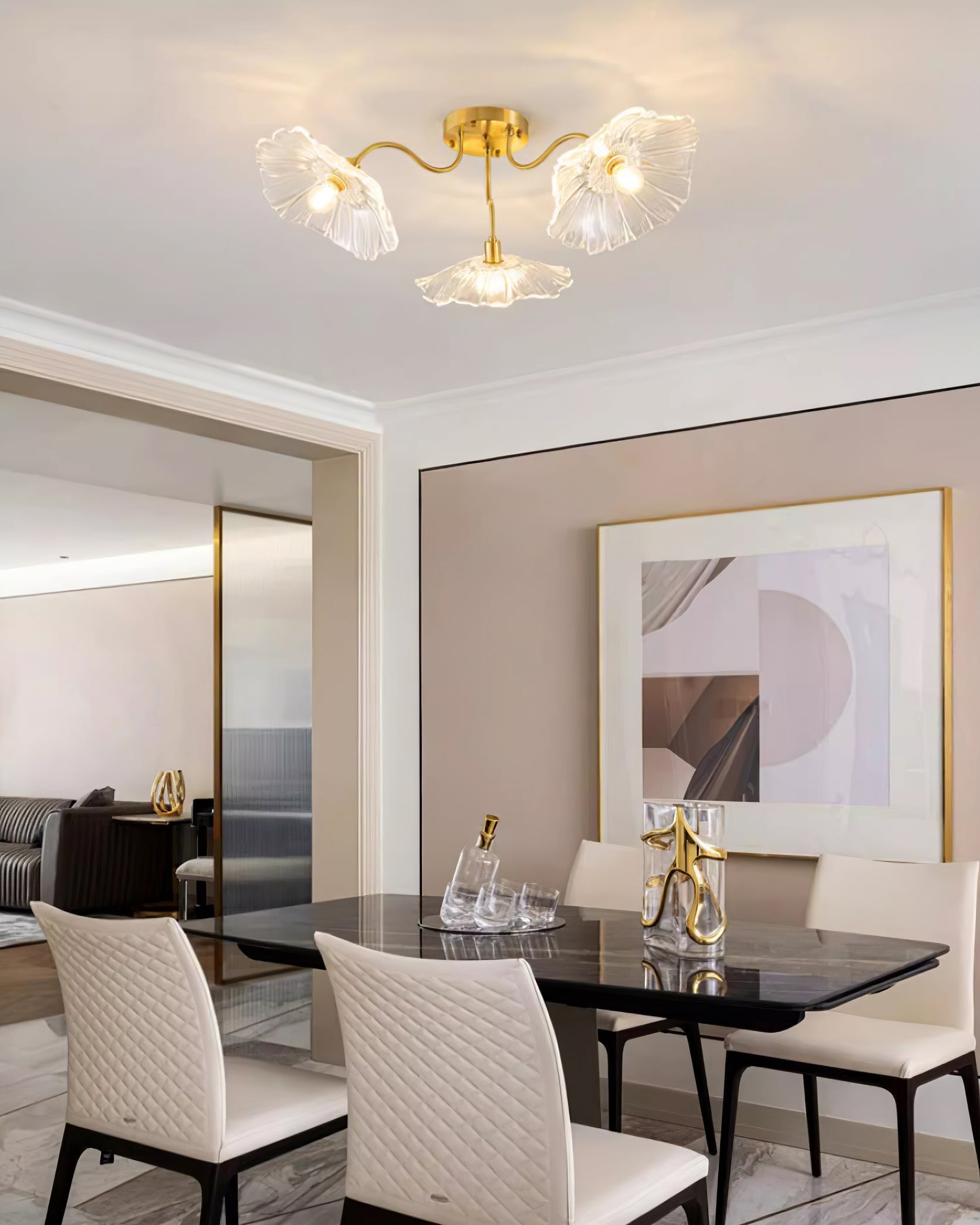 Lotus Frosted Glass Ceiling Light