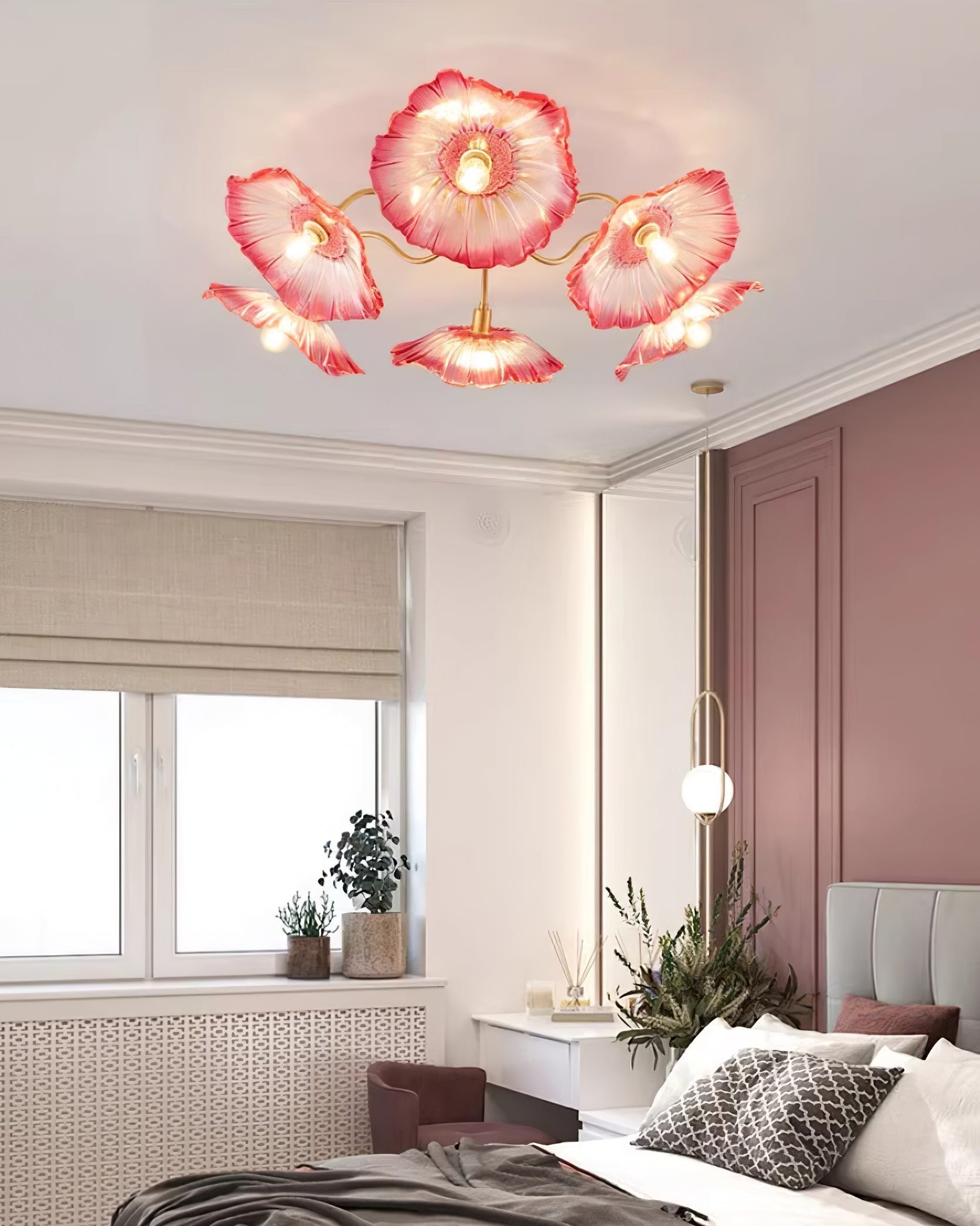 Lotus Frosted Glass Ceiling Light