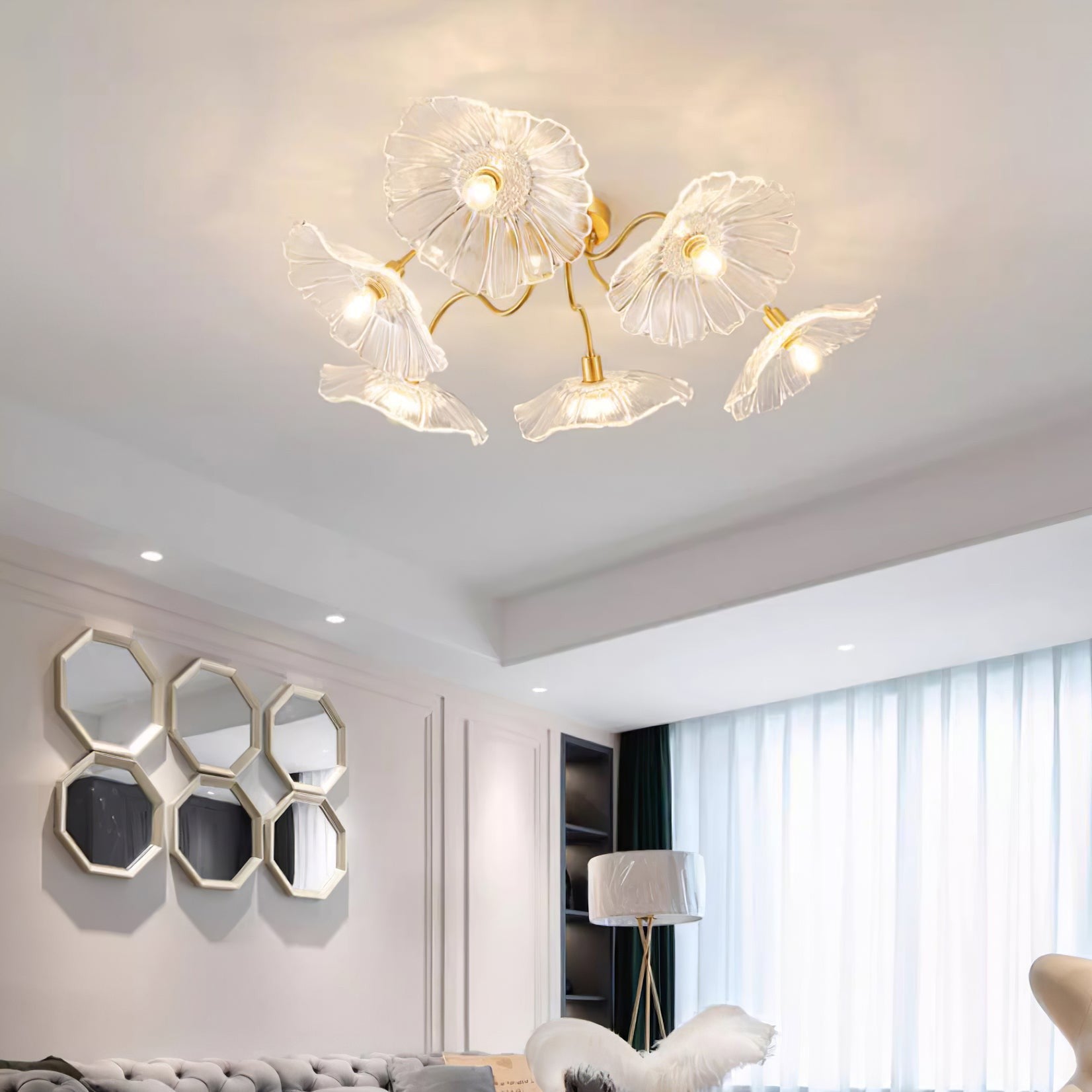 Lotus Frosted Glass Ceiling Light