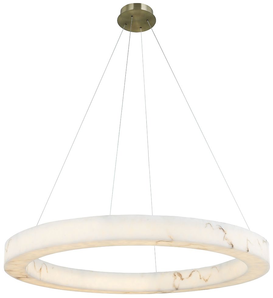 LumenAria Medley 42"W Brass LED Ring Chandelier