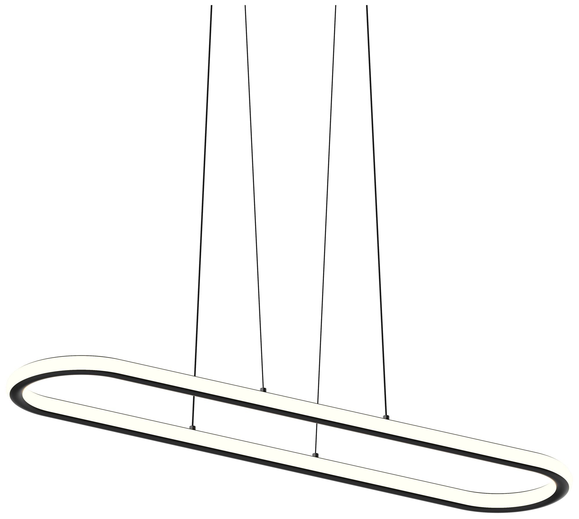 Luna 49.5" Wide Satin Black 3000K Racetrack Chandelier