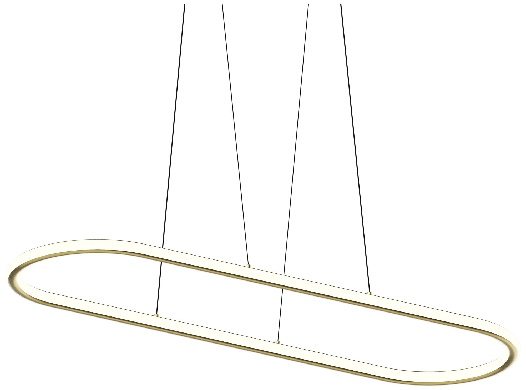Luna 61.5" Wide Brass 3500K Racetrack Pendant