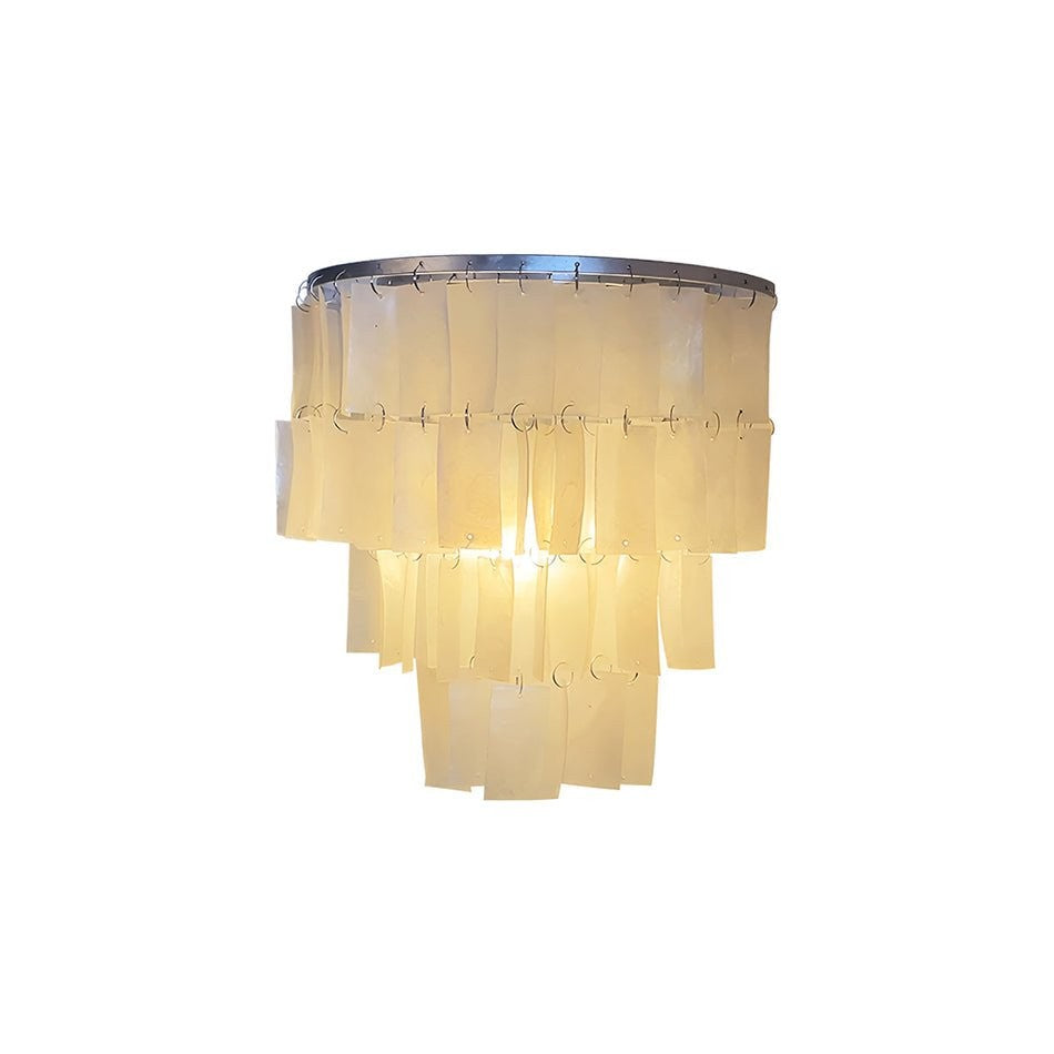 Lunara Shell Cascade Wall Light, Hardwired Wall Sconce, Metal, ∅ 9.8″ x H 9.8″