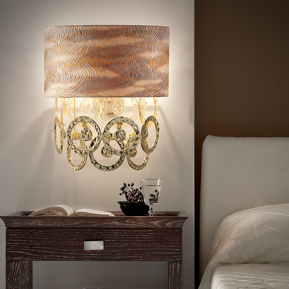 Luxury Hand Made Gold Glass Italian Wall Sconce