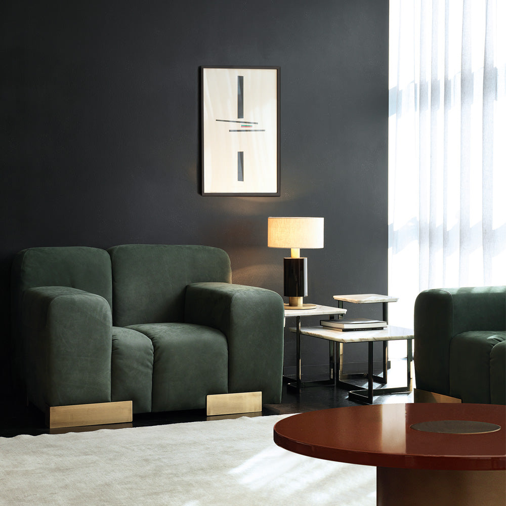 Italian Burnished Brass and Ebony Veneer Table Lamp