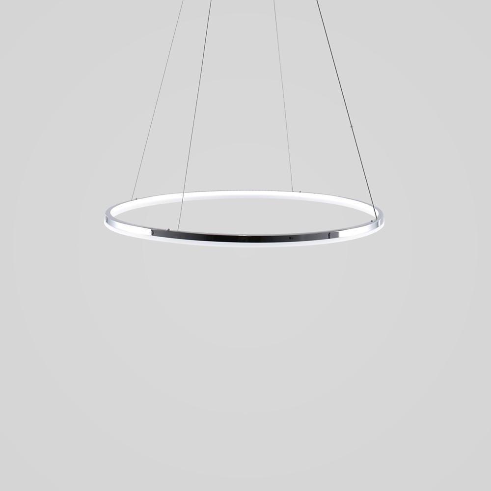 LED Circular Sturdy Modernistic Brushed Nickel Pendant