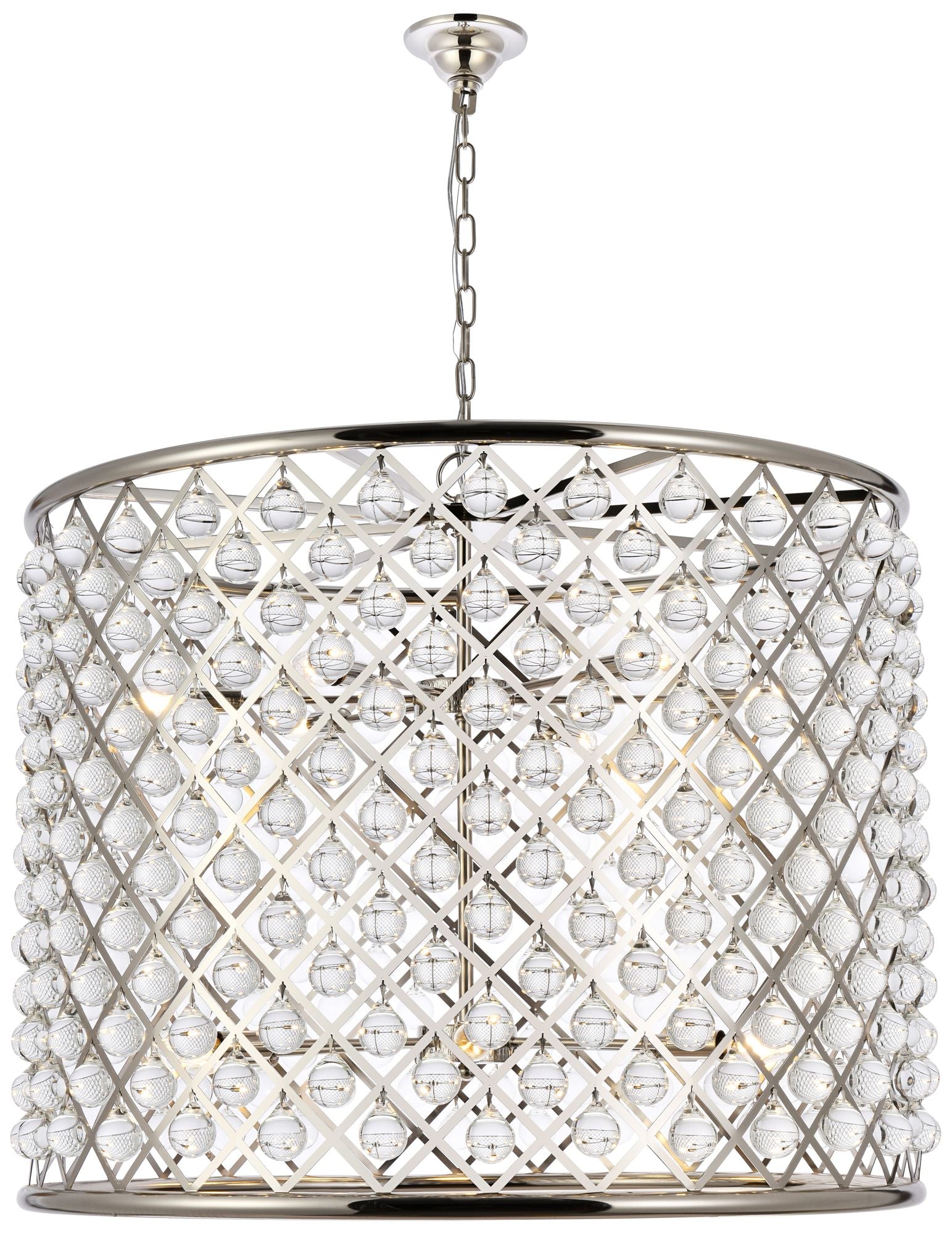 Madison 12-Light Polished Nickel Chandelier Clear