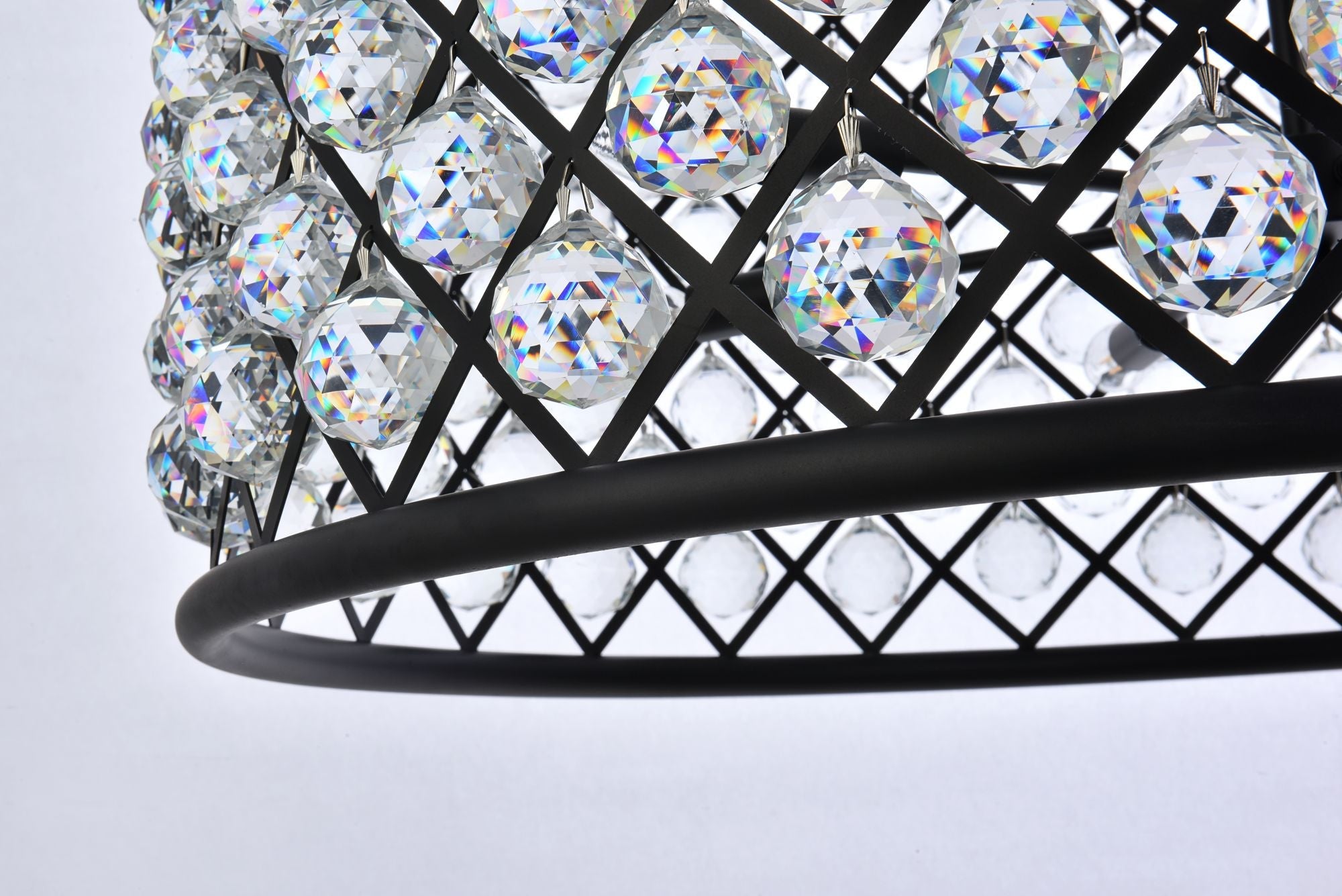 Madison 12-Light Matte Black Chandelier Clear