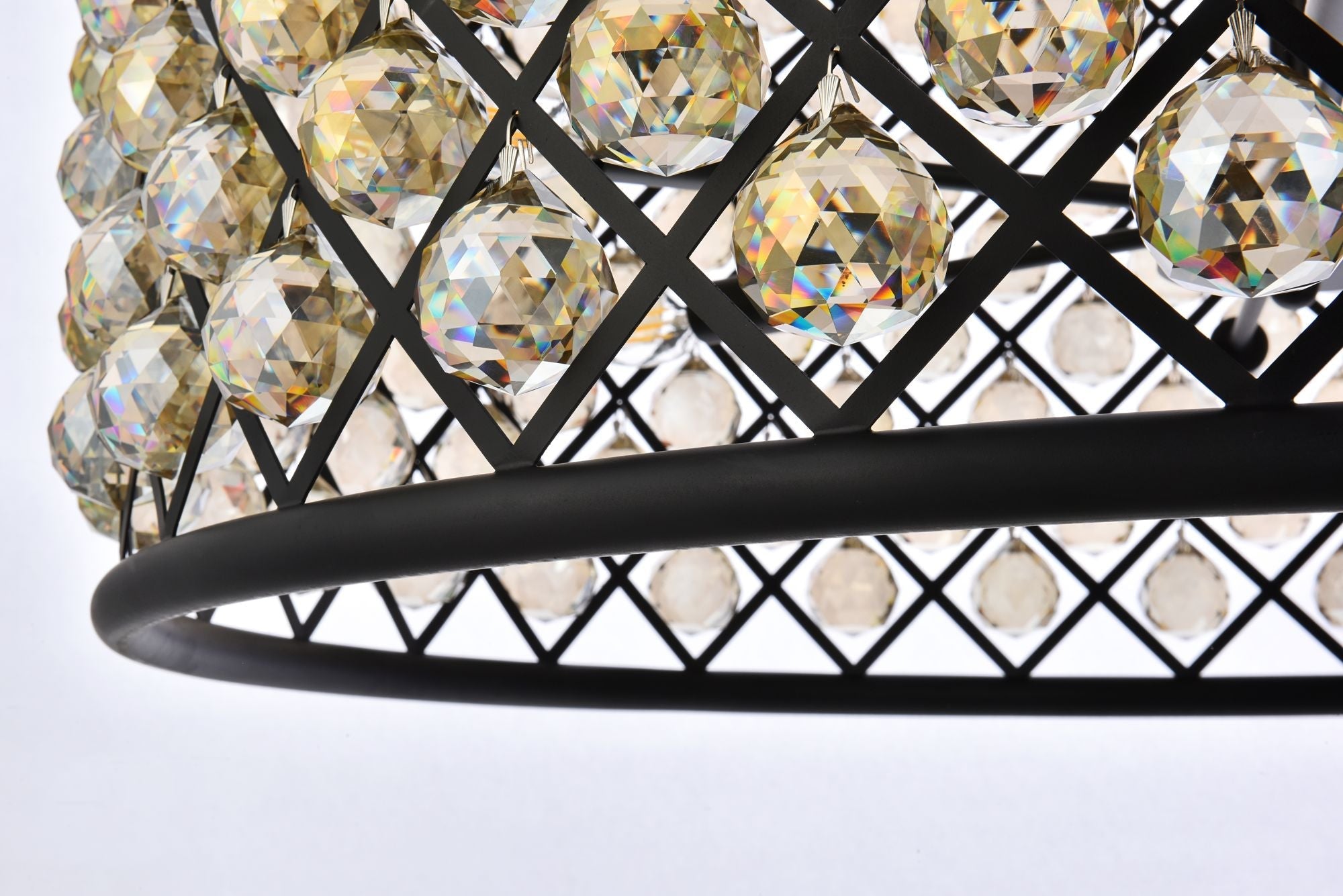 Madison 12-Light Matte Black Chandelier Golden Teak