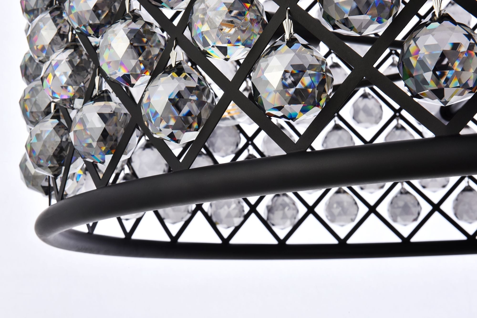 Madison 12-Light Matte Black Chandelier Silver Shade