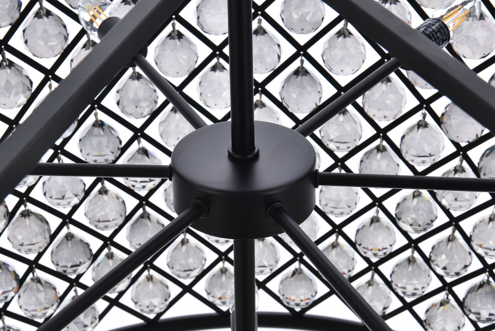 Madison 12-Light Matte Black Chandelier Silver Shade