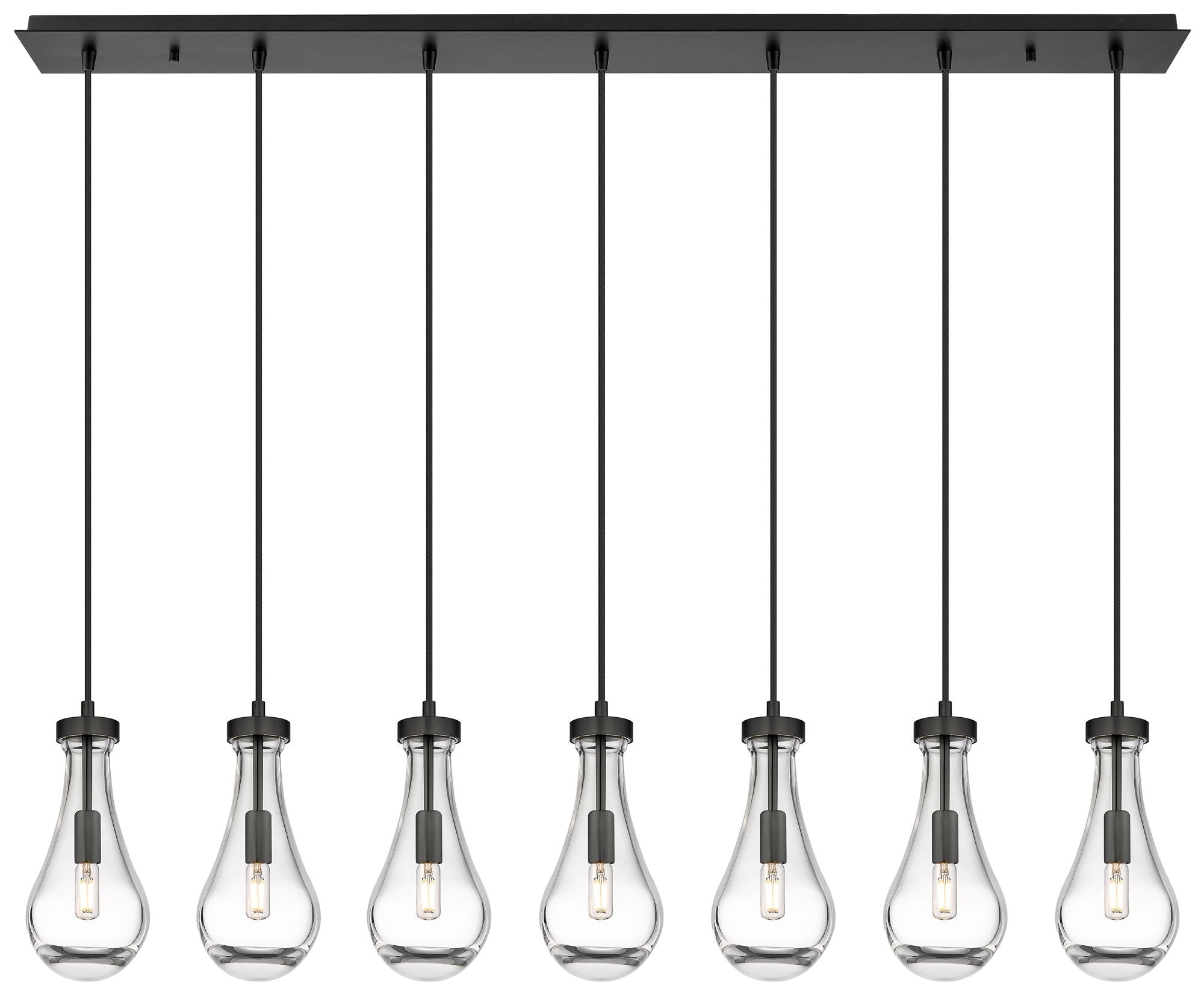 Malone 7-Light Matte Black Linear Pendant