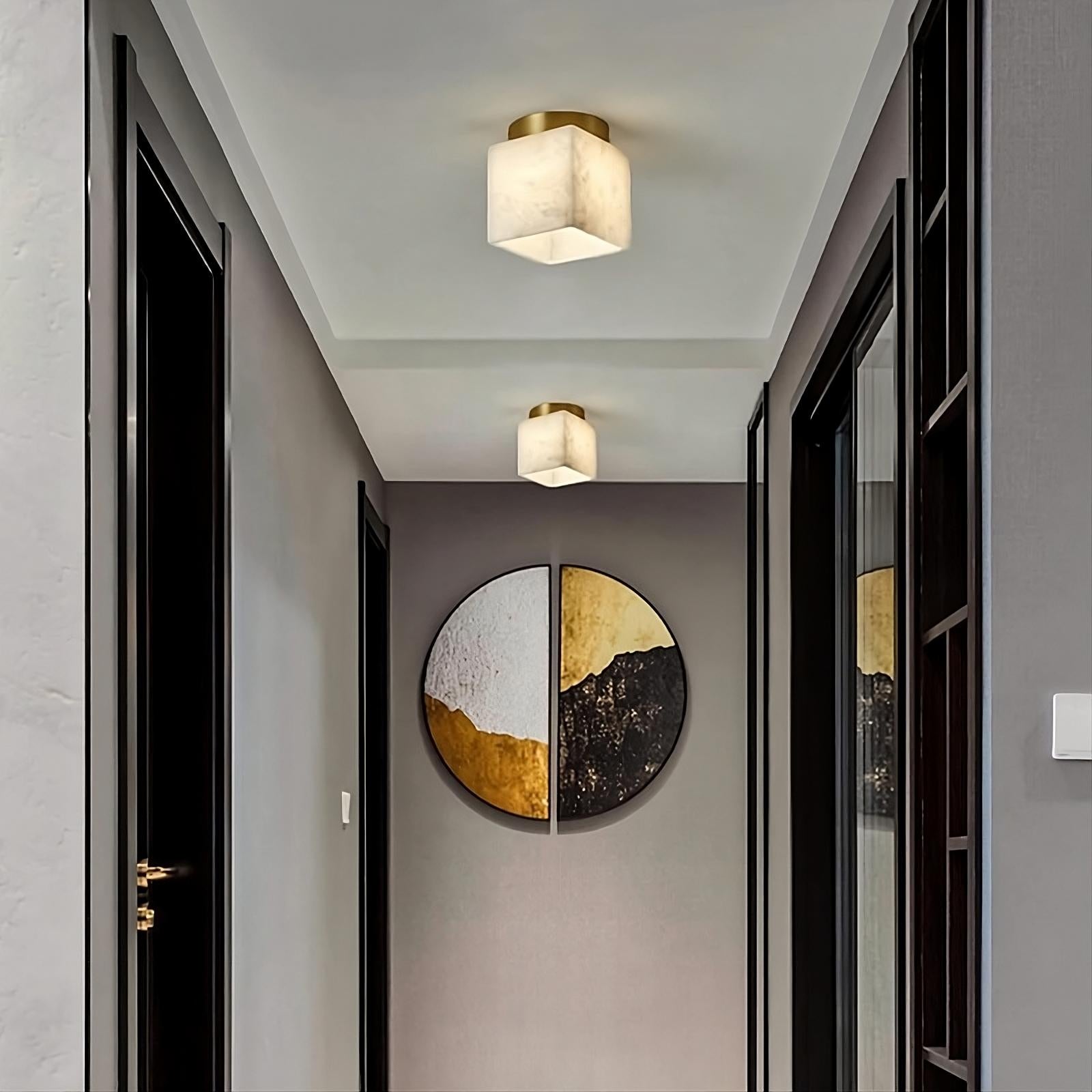 Natural Marble Hallway Ceiling Light Fixture