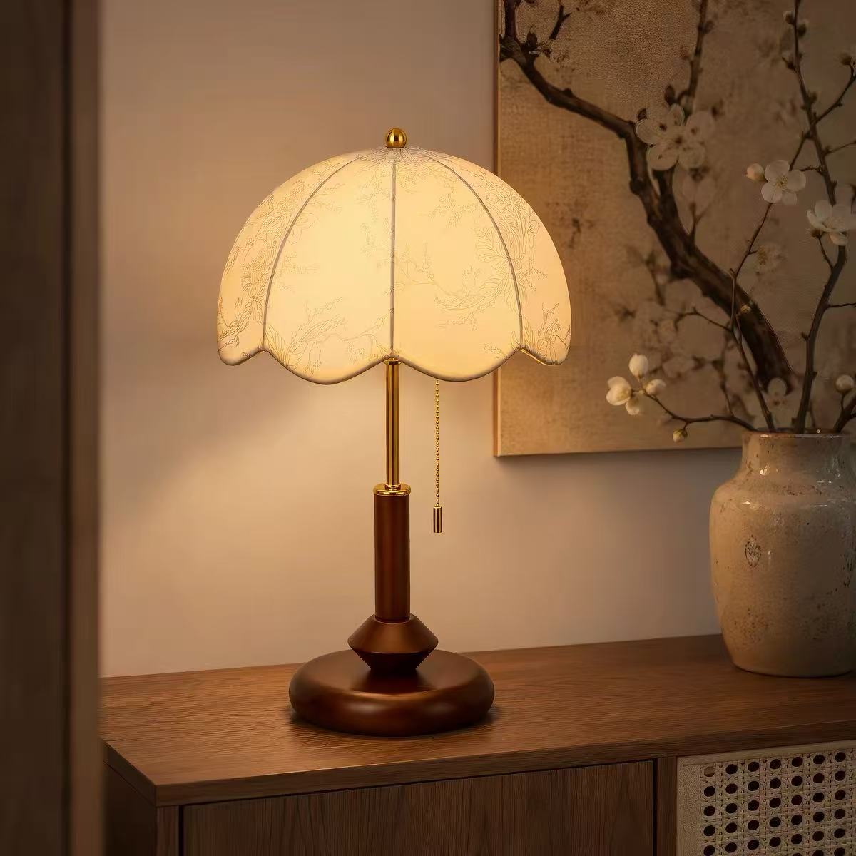 Marielle Vintage Wood Table Lamp