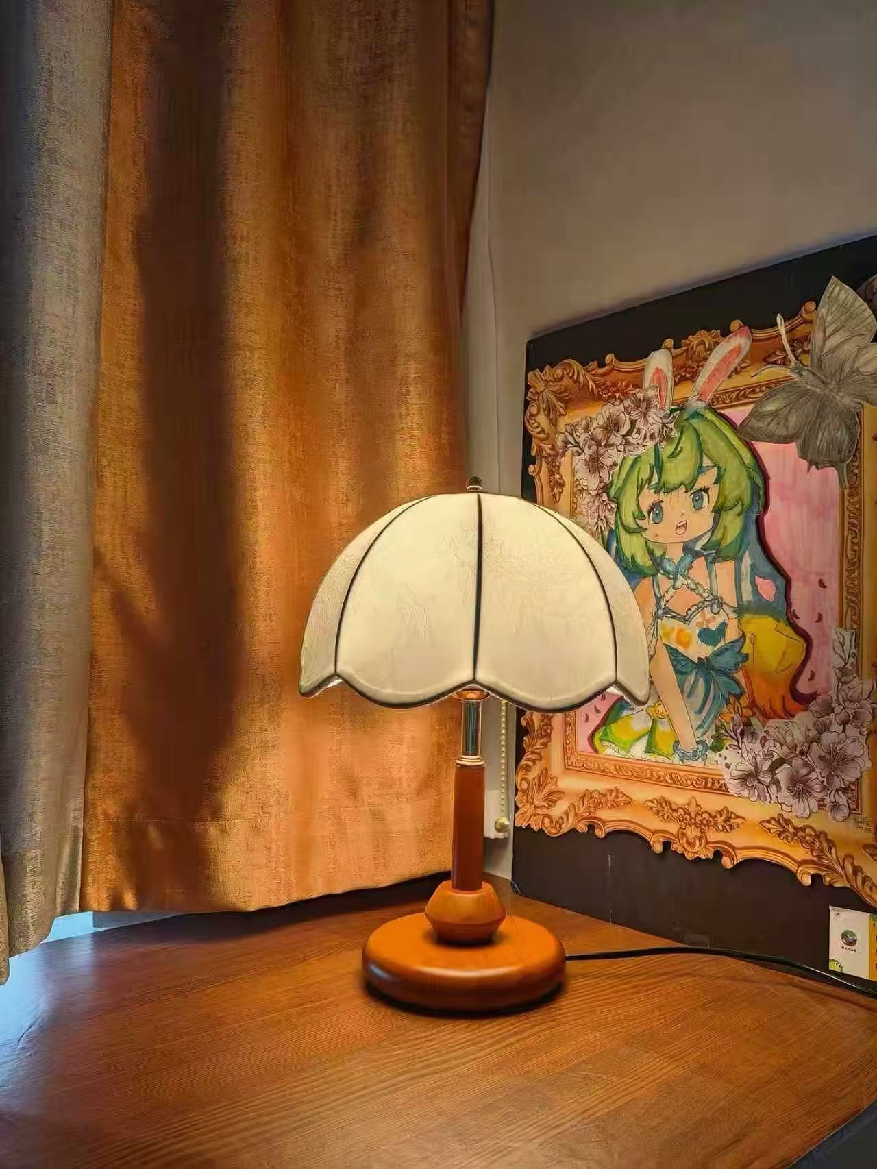 Marielle Vintage Wood Table Lamp