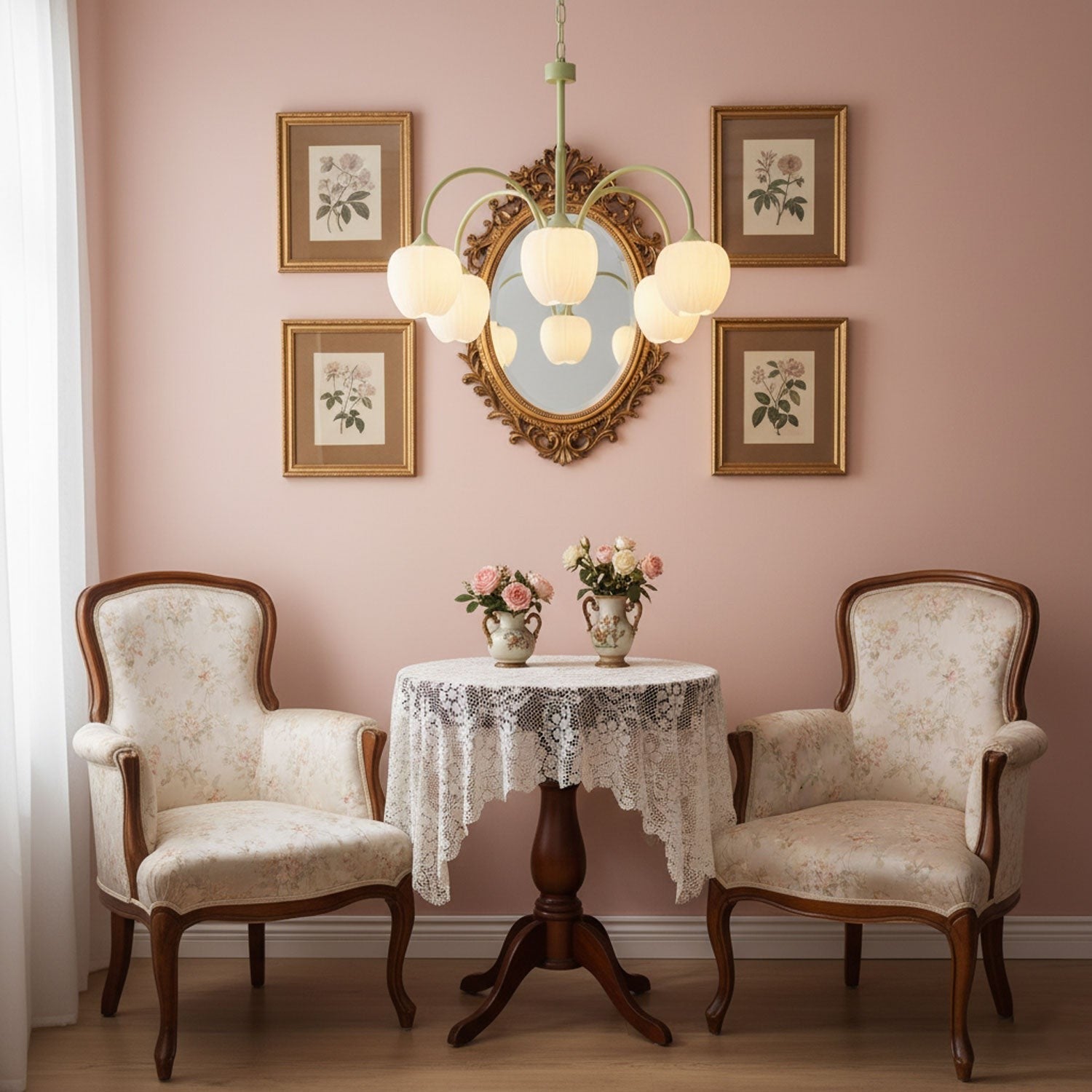 Matcha Bloom Tulip Chandelier detail view 16
