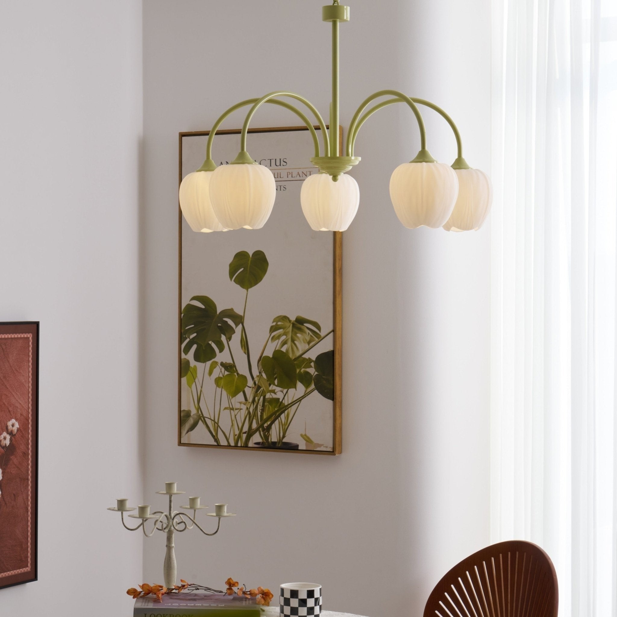 Matcha Bloom Tulip Chandelier detail view 24