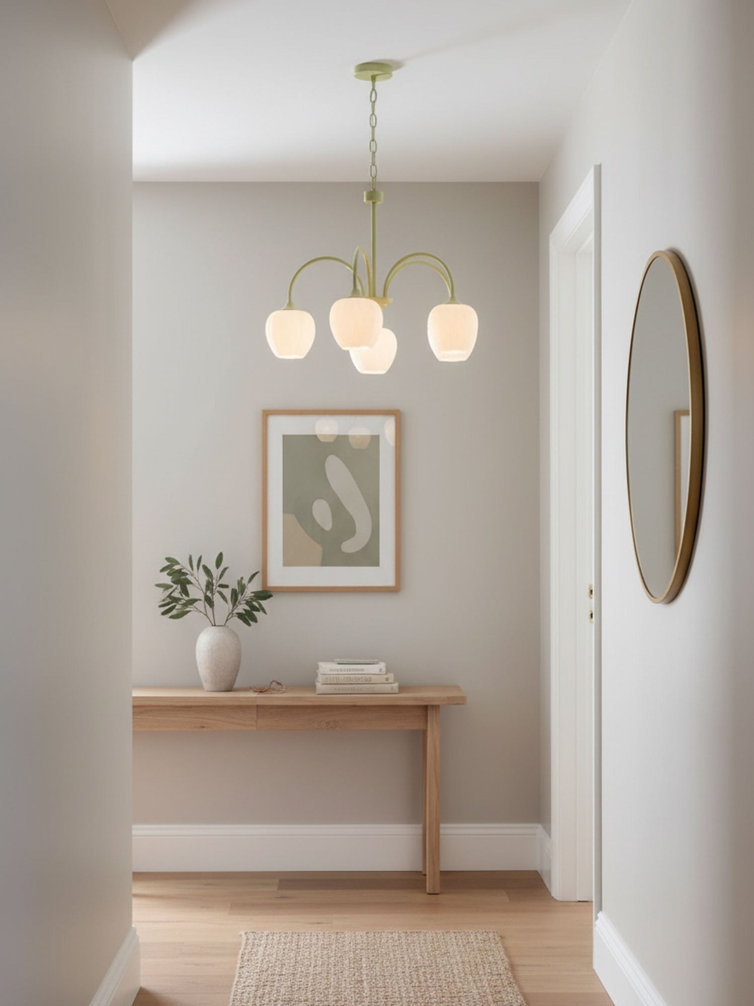 Matcha Bloom Tulip Chandelier detail view 32