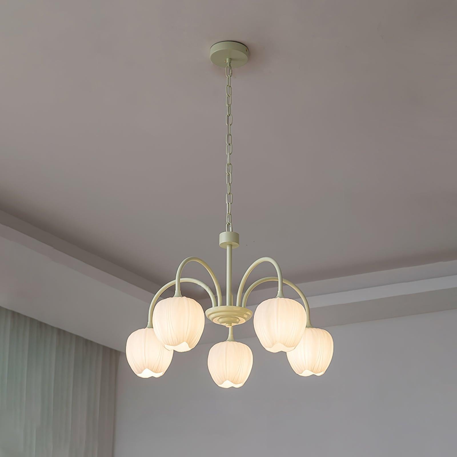 Matcha Bloom Tulip Chandelier detail view 42