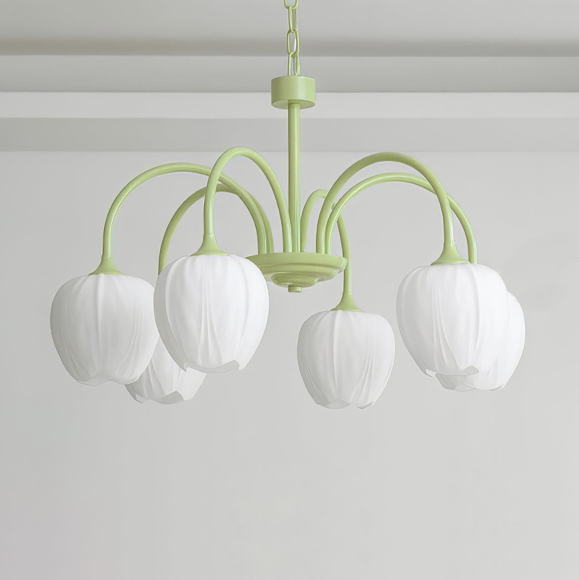 Matcha Bloom Tulip Chandelier detail view 46