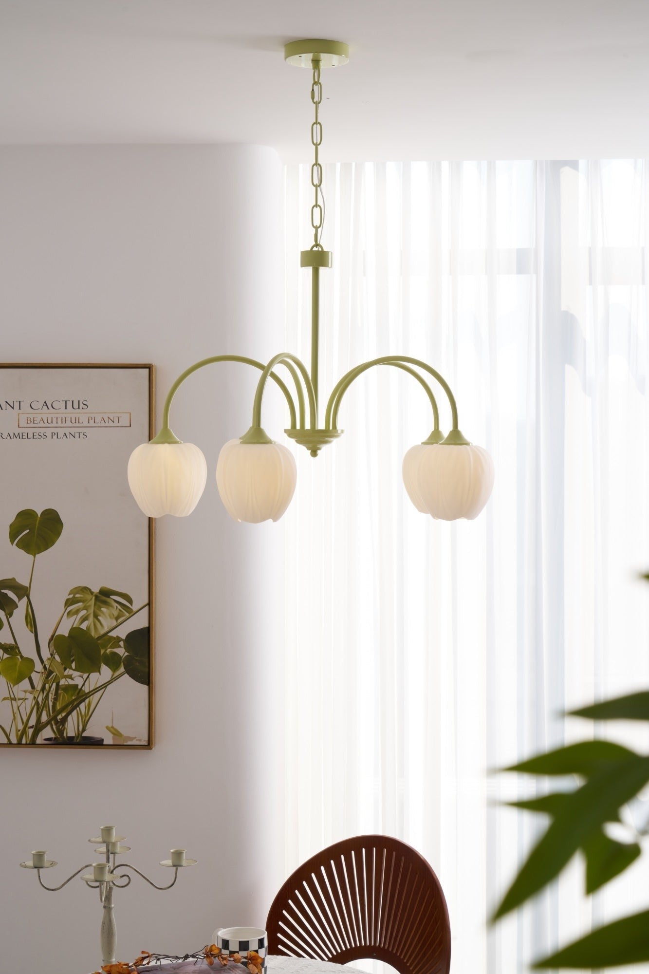 Matcha Bloom Tulip Chandelier detail view 70