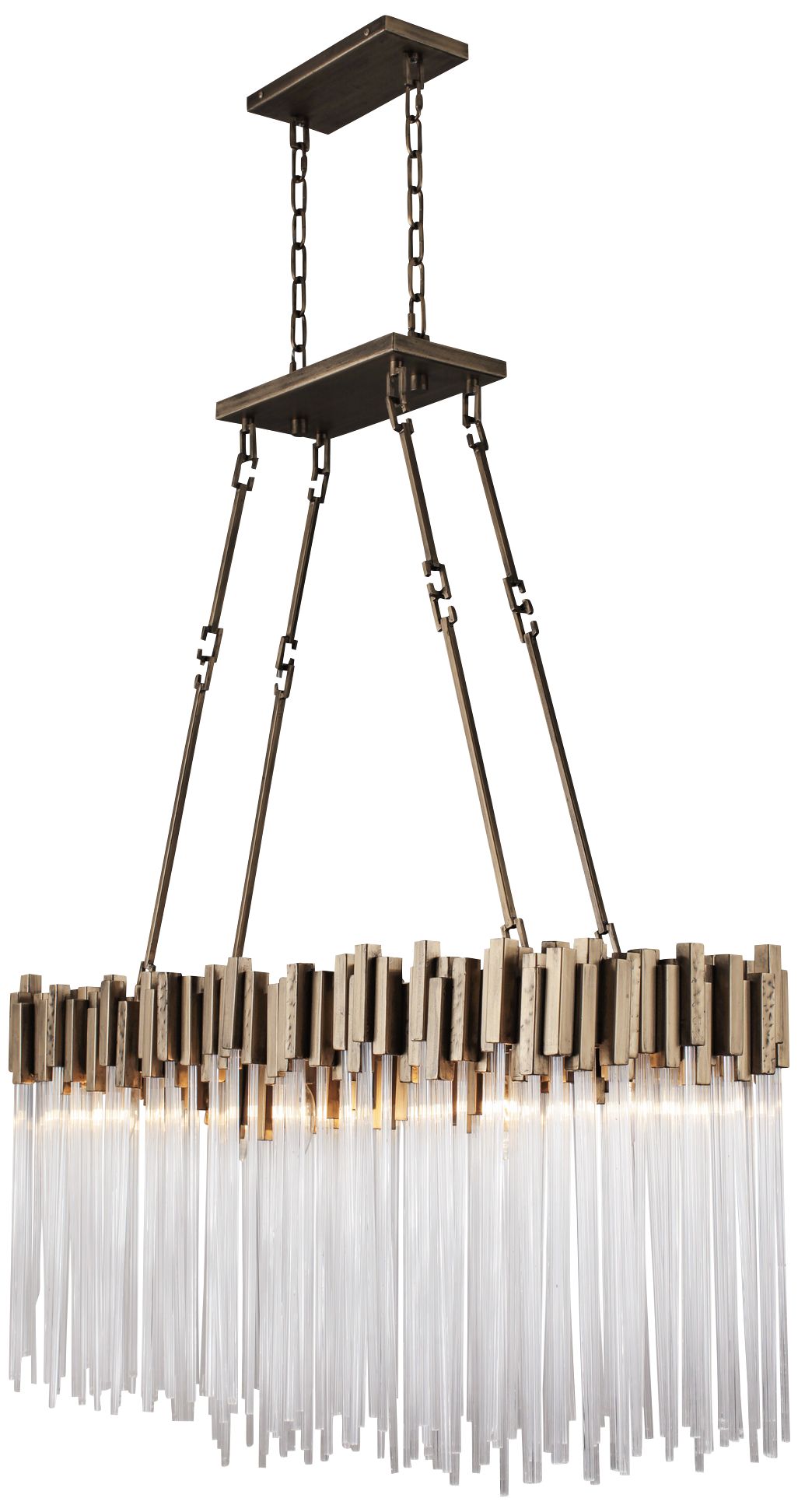 Matrix 36.5" Wide Havana Gold 6-Light Linear Pendant
