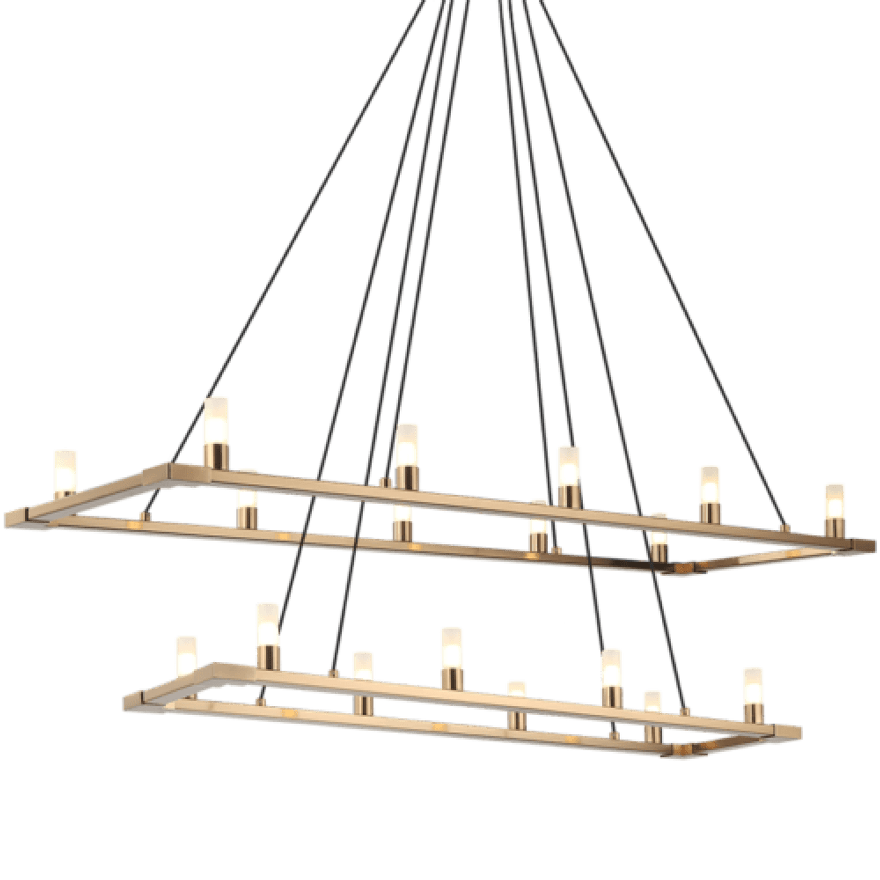 Cascadian Chandelier, 18-Light, Aged Gold Brass, Opal