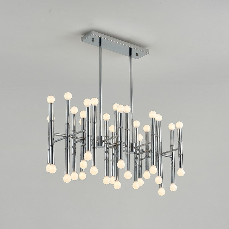 Modeen Design Simple Chrome 42 Lights Chandelier