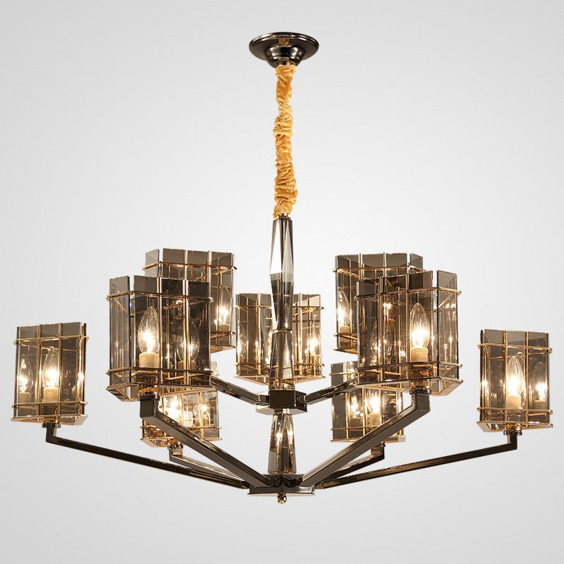 Crystal Postmodern American 2-Tier 8 Lights Chandelier