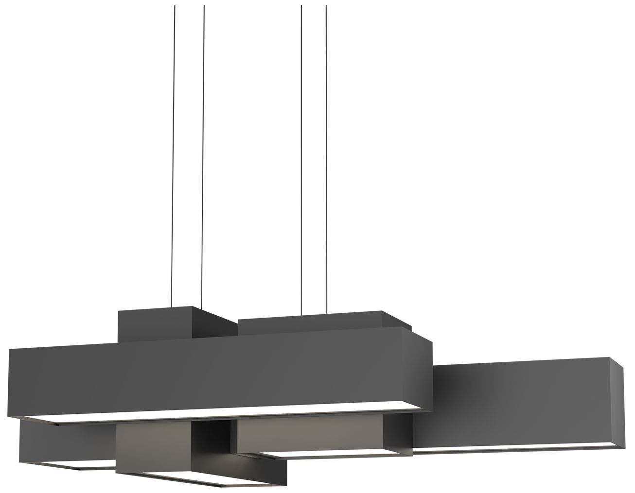 Metro 37" Long Dark Iron 0-10V LED Chandelier